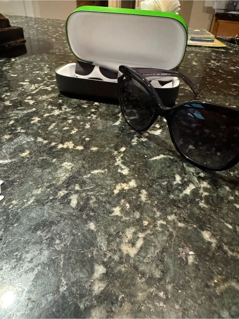 kate spade Black Cat-Eye Sunglasses with Dark Lenses